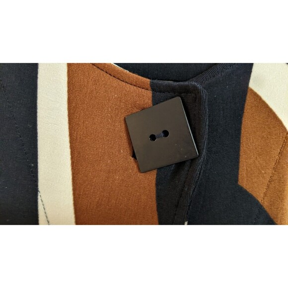 Chico's Travelers Multicolored Single Button Geo Print Long Duster Jacket 8 MED - Picture 6 of 9